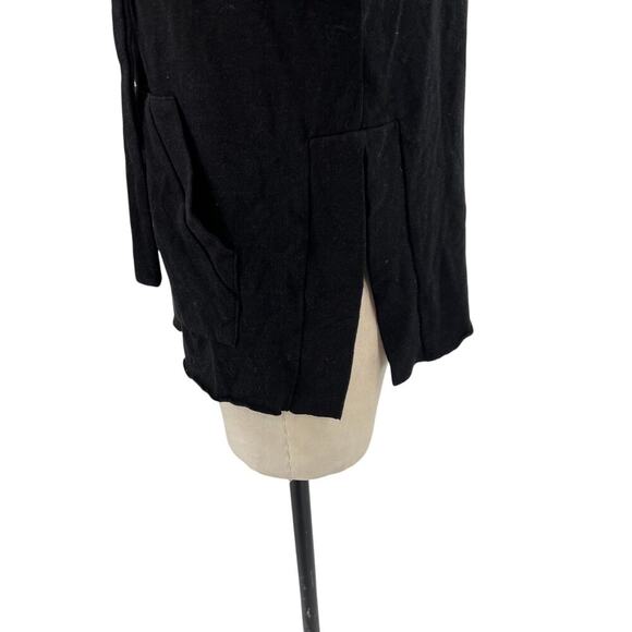 Monrow Black Lace-Up Neckline Hooded Flared Sleeve Sweatshirt Size XS - Picture 7 of 10